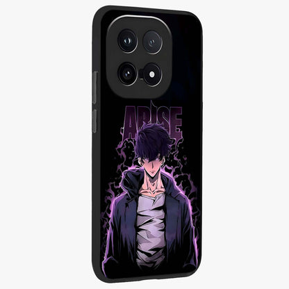 Shadow Monarch Awakening Glass Case upright view showcasing bold monarch artwork with mystical awakening theme.