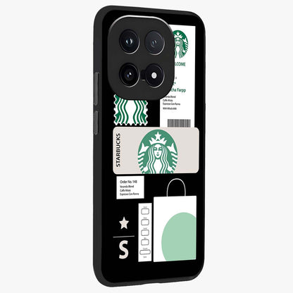Starbucks Mocha Glass Case upright view showcasing trendy coffee inspired artwork with modern lifestyle theme.