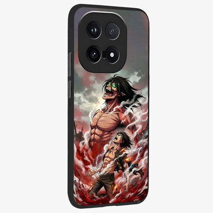 Titan Awakening Fury Glass Case upright view showcasing intense titan artwork with epic fantasy theme.