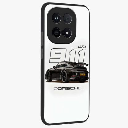 Turbo Legacy Icon Glass Case upright view showcasing bold racing inspired artwork with classic car theme.
