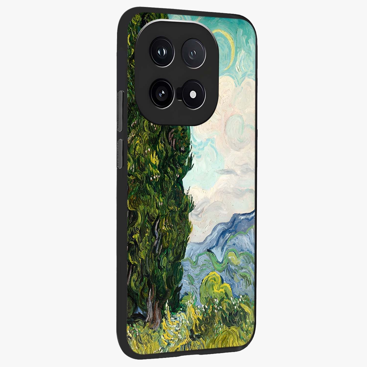Van Gogh Vintage Art Glass Case upright view showcasing elegant vintage painting artwork with artistic heritage theme.