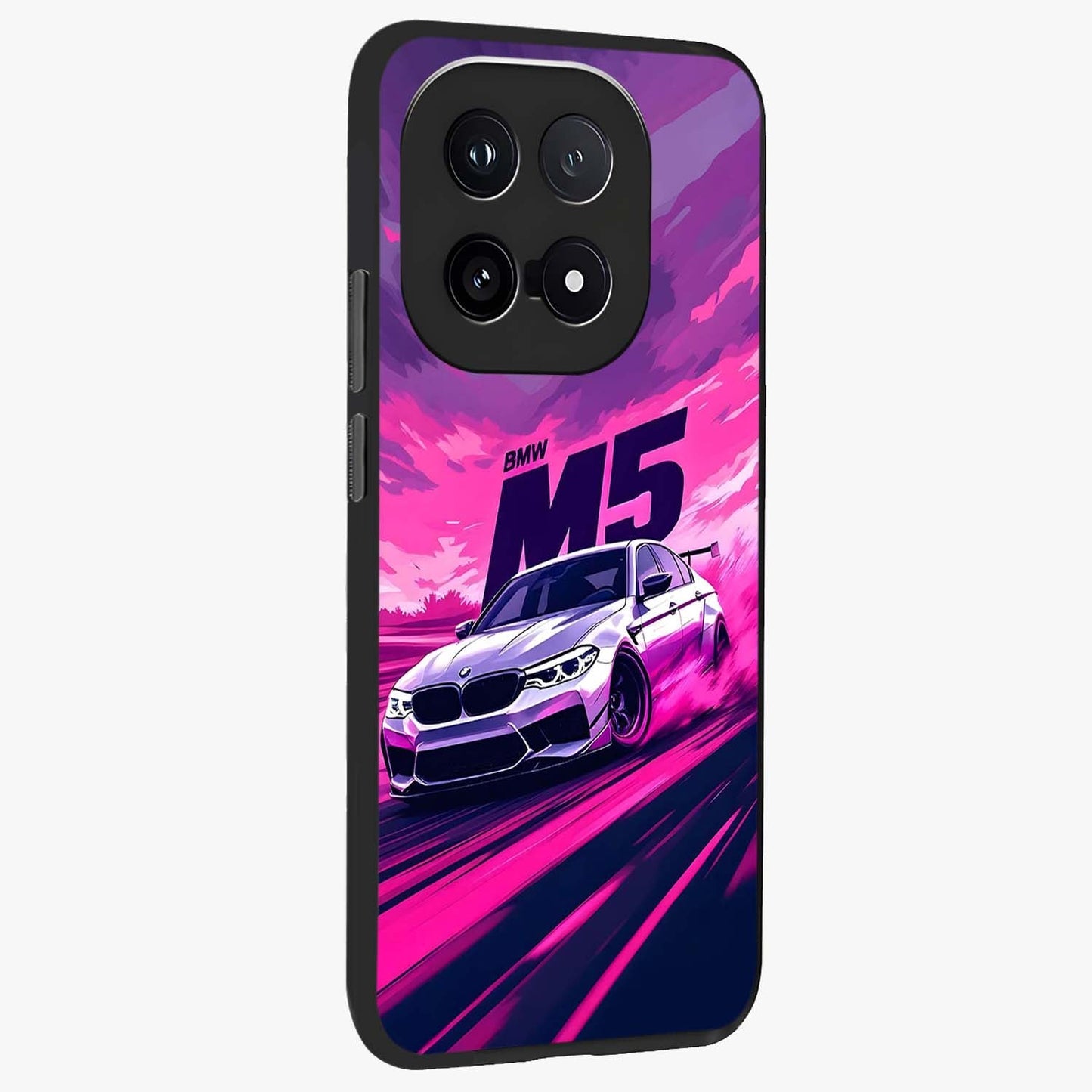 Velocity Drift Pulse Glass Case upright view showcasing powerful racing artwork with energetic motorsport theme.