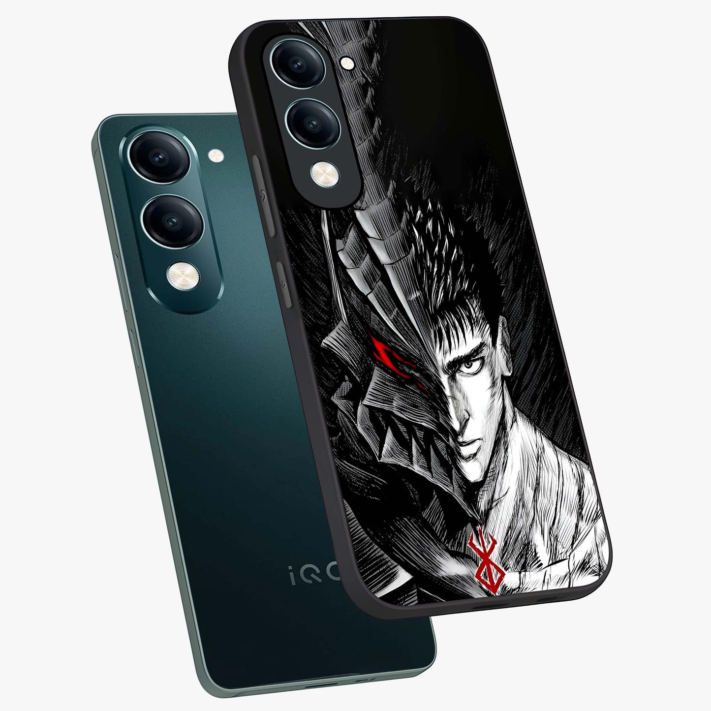 Berserker Blood Oath Glass Case displayed in angled mockup highlighting dark fantasy graphic design and powerful theme.