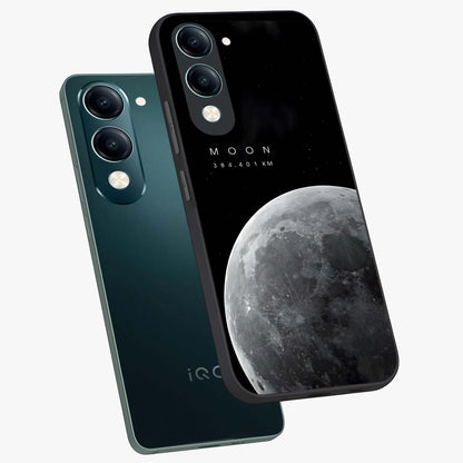 Cosmic Moon Glow Glass Case displayed in angled mockup highlighting celestial moon design with cosmic aesthetic theme.