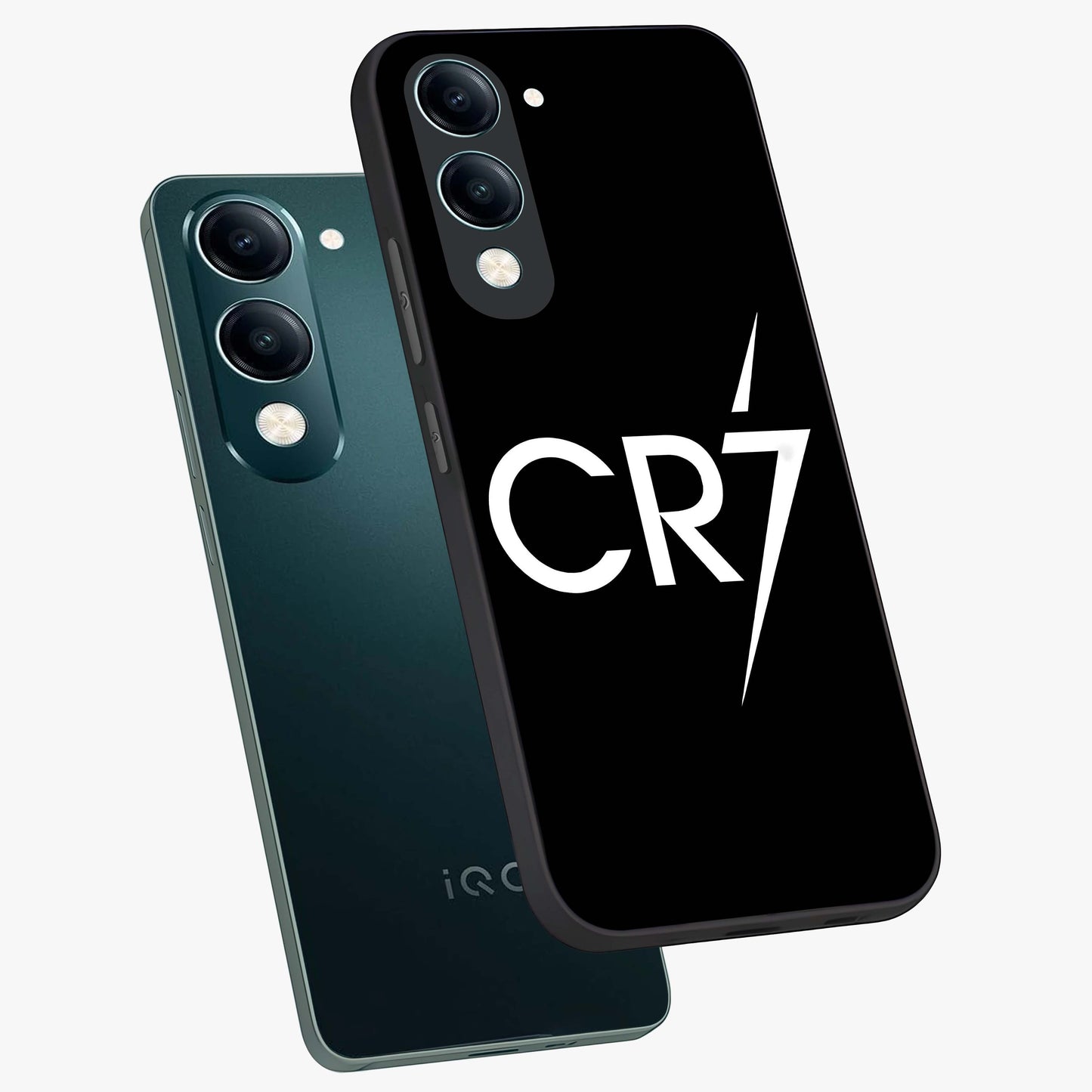 Cr7 Elite Strike Glass Case displayed in angled mockup highlighting powerful sports graphic with bold athletic theme.
