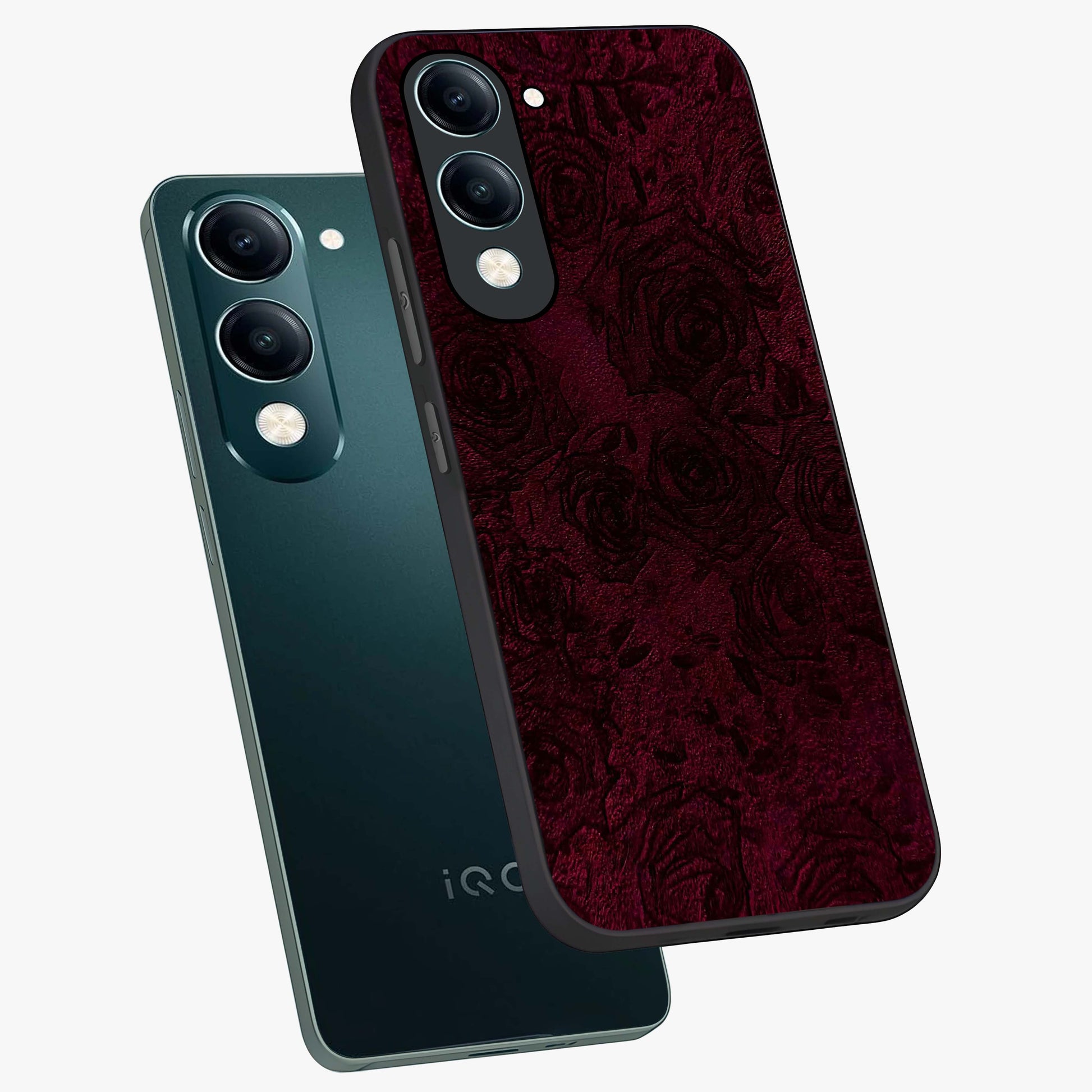 Crimson Fade Flow Glass Case displayed in angled mockup highlighting smooth gradient design with modern aesthetic style.