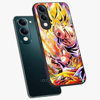 Firing Goku Glass Case displayed in angled mockup highlighting dynamic anime character design with action aesthetic.