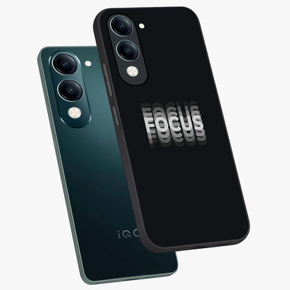 Focus Mode On Glass Case displayed in angled mockup highlighting clean minimal text artwork with modern aesthetic style.