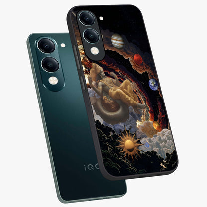 Galactic Divine God Glass Case displayed in angled mockup highlighting powerful celestial deity illustration with galactic aesthetic.