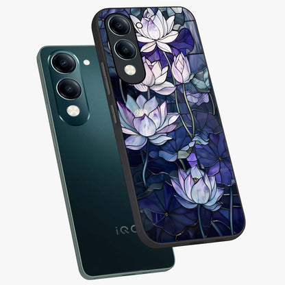 Gloss Petal Rush Glass Case displayed in angled mockup highlighting vibrant petal design with elegant floral aesthetic.