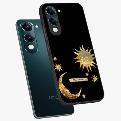 Gold Sun Blush Glass Case displayed in angled mockup highlighting radiant sun design with warm golden aesthetic.