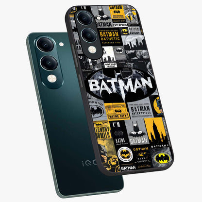 Knight Gotham Rise Glass Case displayed in angled mockup highlighting powerful knight silhouette design with dramatic aesthetic.