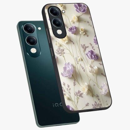 Lilac Breeze Harmony Glass Case displayed in angled mockup highlighting calm lilac breeze design with soothing aesthetic style.