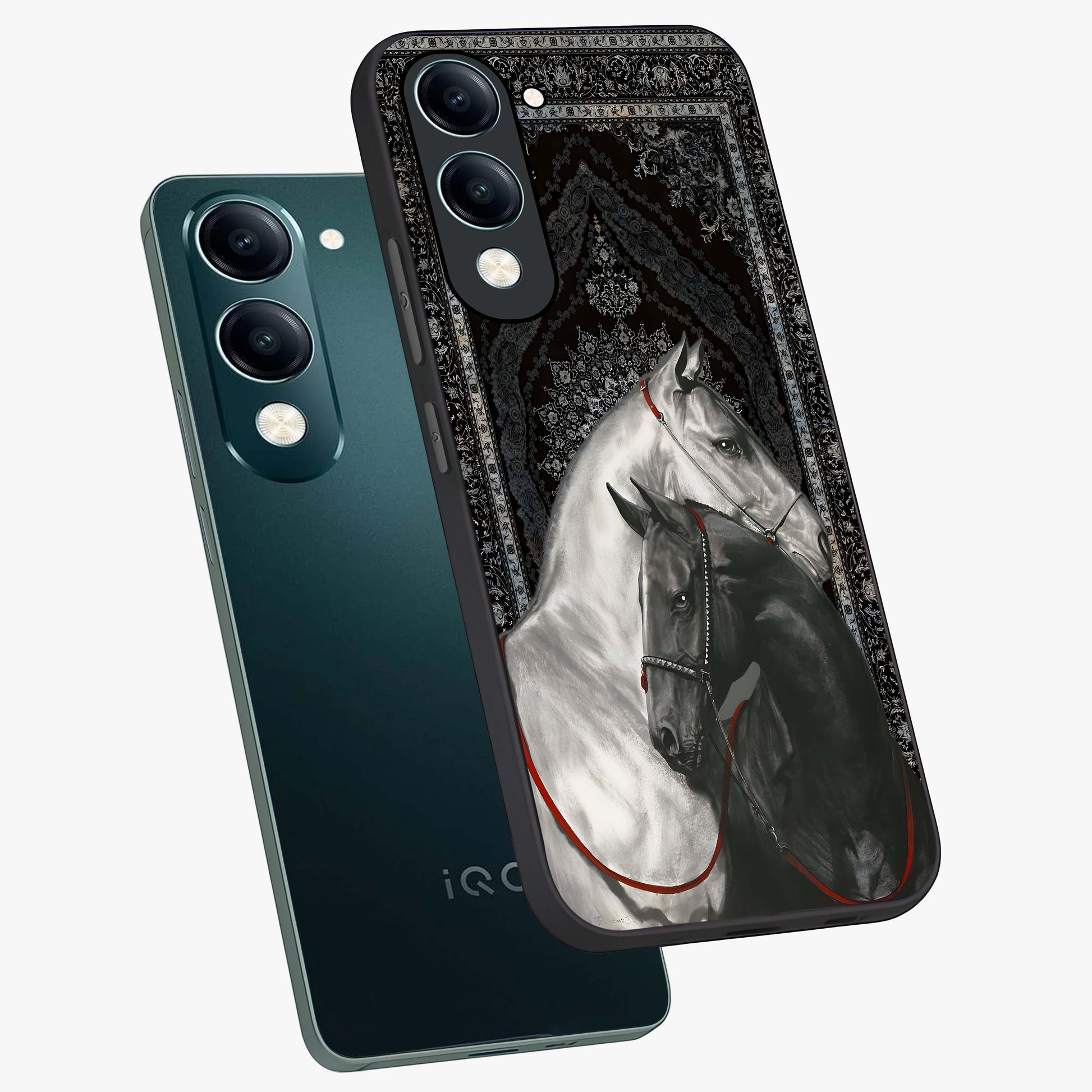 Majestic Ride Legacy Glass Case displayed in angled mockup highlighting sleek vehicle design with bold racing aesthetic.