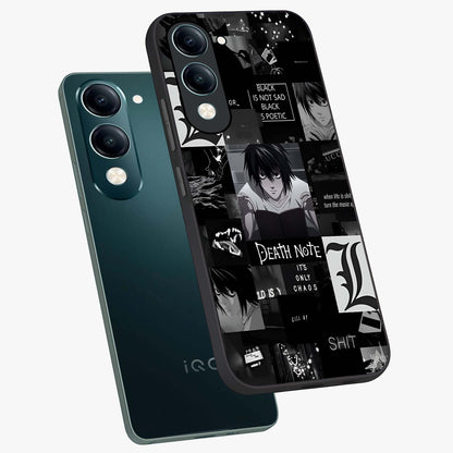 Midnight Chaos Mind Glass Case displayed in angled mockup highlighting chaotic artistic design with dramatic midnight aesthetic.