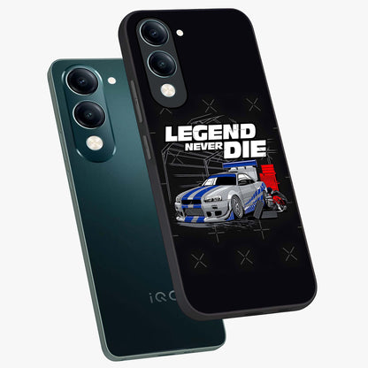 Midnight Racing Legacy Glass Case displayed in angled mockup highlighting dynamic automotive design with bold midnight aesthetic.