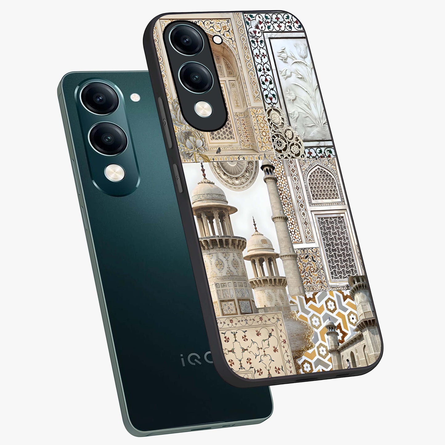 Mughal Marble Legacy Glass Case displayed in angled mockup highlighting elegant heritage marble artwork with royal aesthetic.