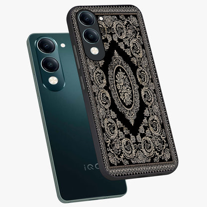 Noir Bloom Elegance Glass Case displayed in angled mockup highlighting refined flower design with stylish noir aesthetic.