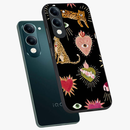 Sacred Jungle Heart Glass Case displayed in angled mockup highlighting lush tropical design with natural aesthetic style.