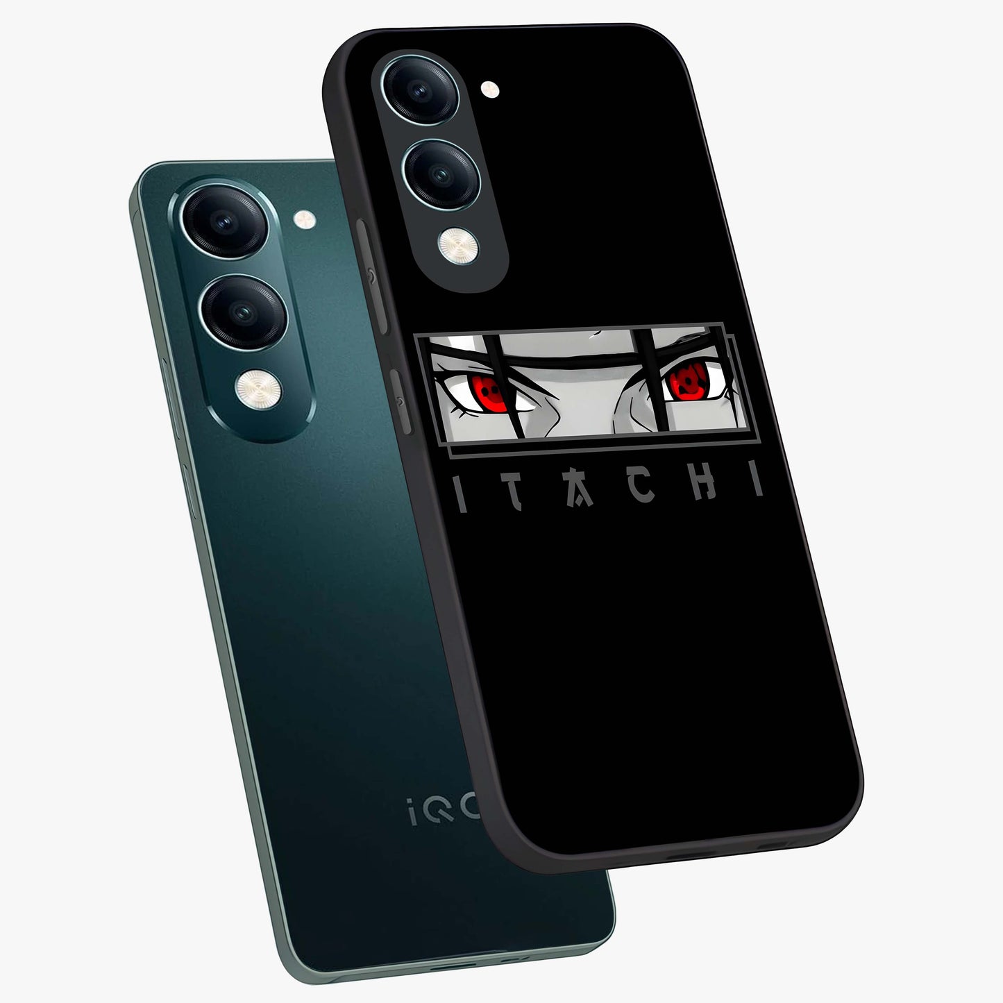 Scarlet Gaze Dominance Glass Case displayed in angled mockup highlighting intense visual design with bold scarlet aesthetic.