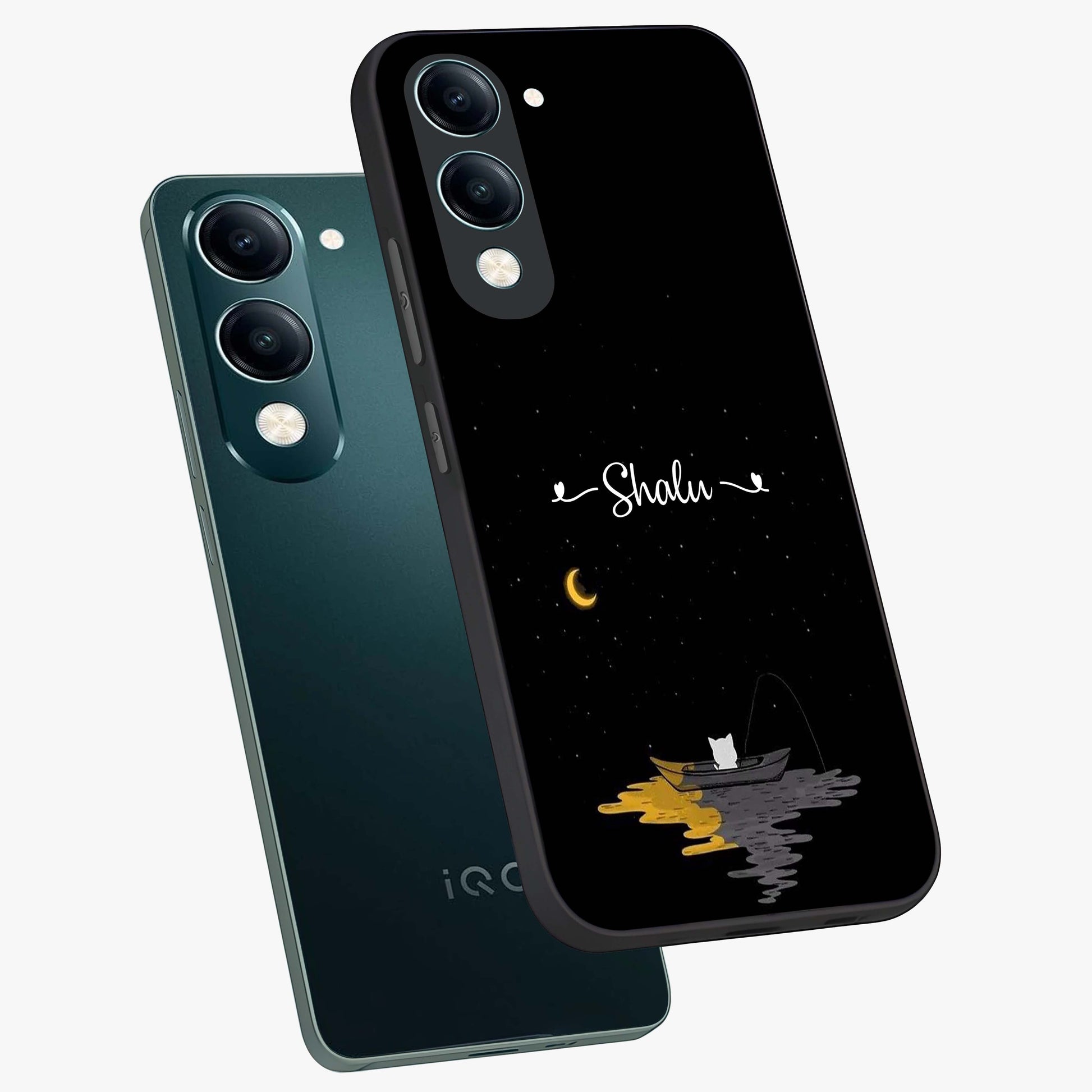 Silent Night Row Glass Case displayed in angled mockup highlighting peaceful evening design with dreamy night aesthetic.