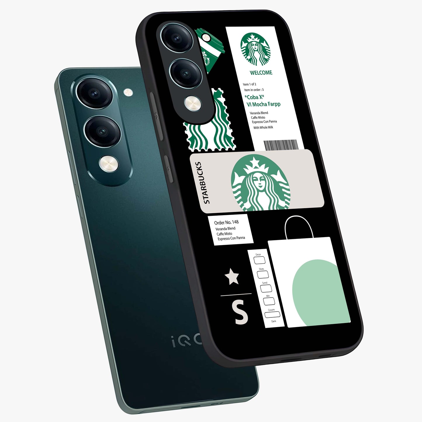 Starbucks Mocha Glass Case displayed in angled mockup highlighting stylish mocha themed design with cozy café aesthetic.