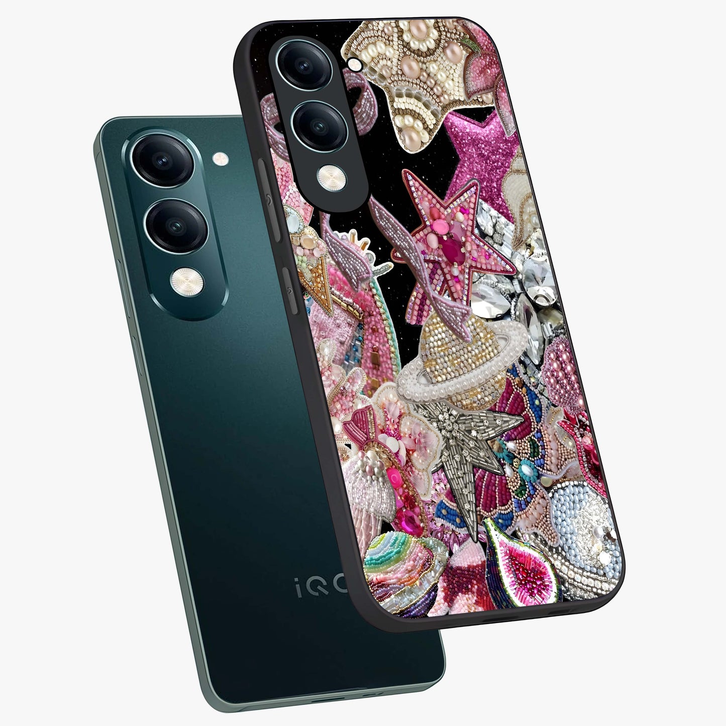 Starlit Jewel Dream Glass Case displayed in angled mockup highlighting glowing celestial jewel design with dreamy aesthetic.