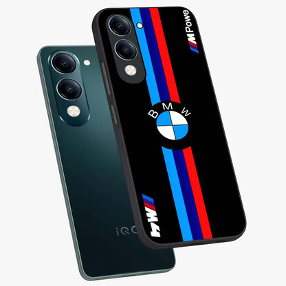 Turbo BMW Beast Glass Case displayed in angled mockup highlighting sleek racing car design with bold automotive aesthetic.