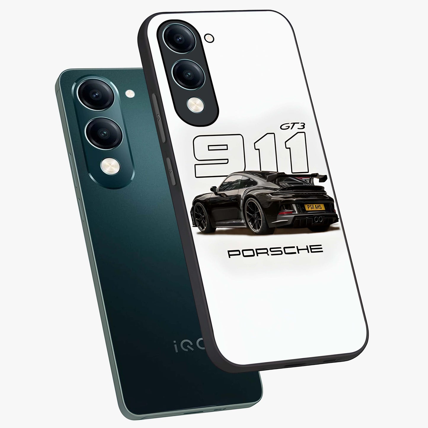 Turbo Legacy Icon Glass Case displayed in angled mockup highlighting dynamic automotive design with performance aesthetic.