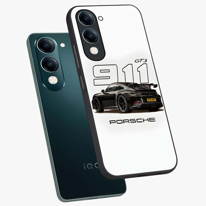 Turbo Legacy Icon Glass Case displayed in angled mockup highlighting dynamic automotive design with performance aesthetic.
