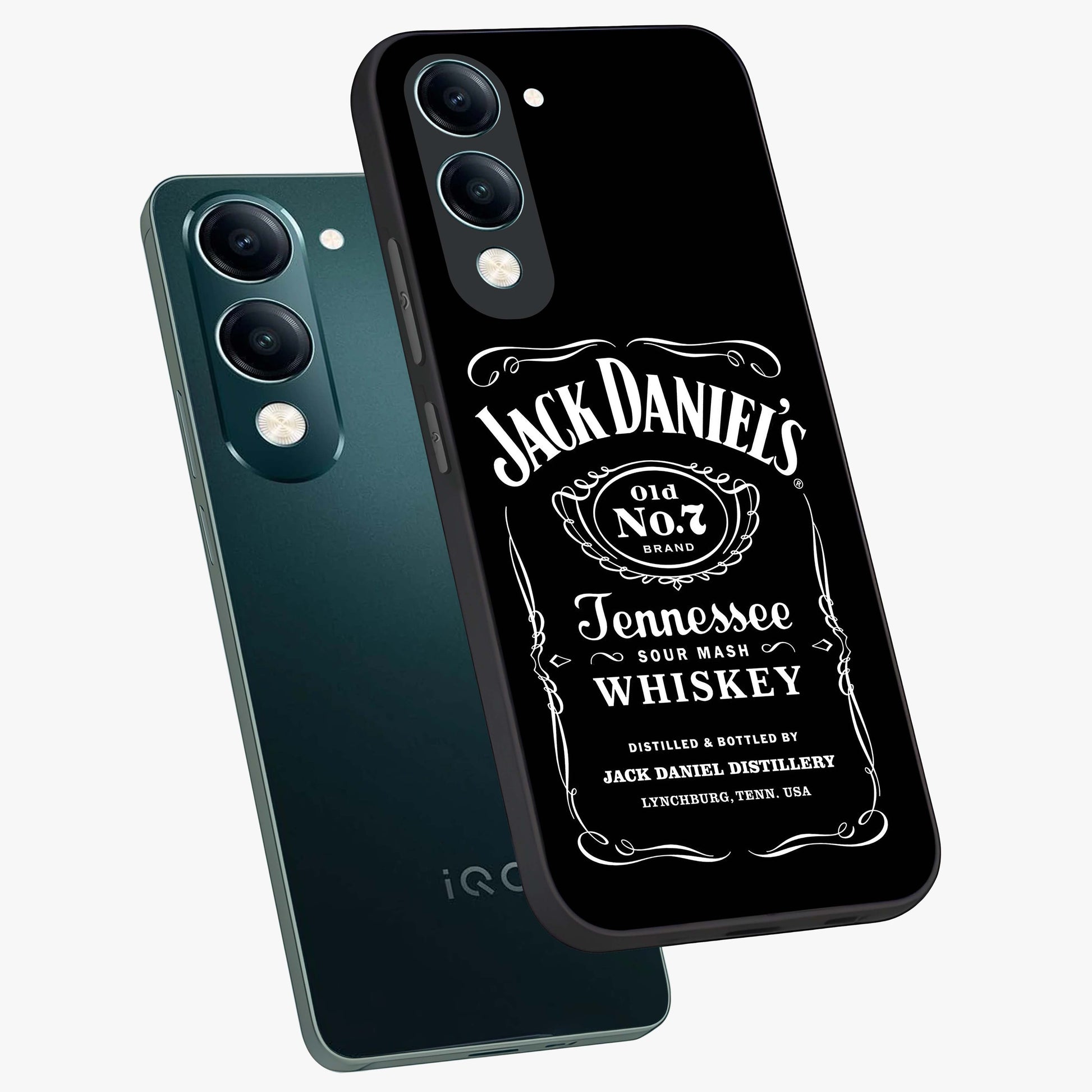 Vintage Whiskey Heritage Glass Case displayed in angled mockup highlighting retro beverage themed design with heritage aesthetic.