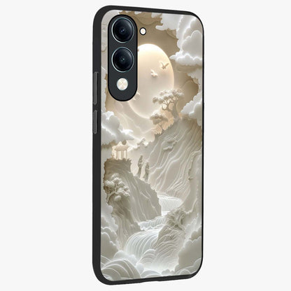 Celestial Origami Glass Case upright view showcasing creative origami artwork with modern celestial style.