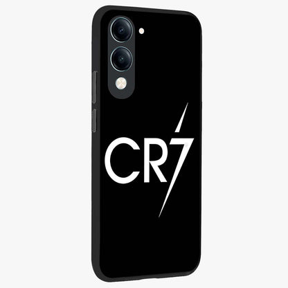 Cr7 Elite Strike Glass Case upright view showcasing energetic football inspired design with modern sports aesthetic.