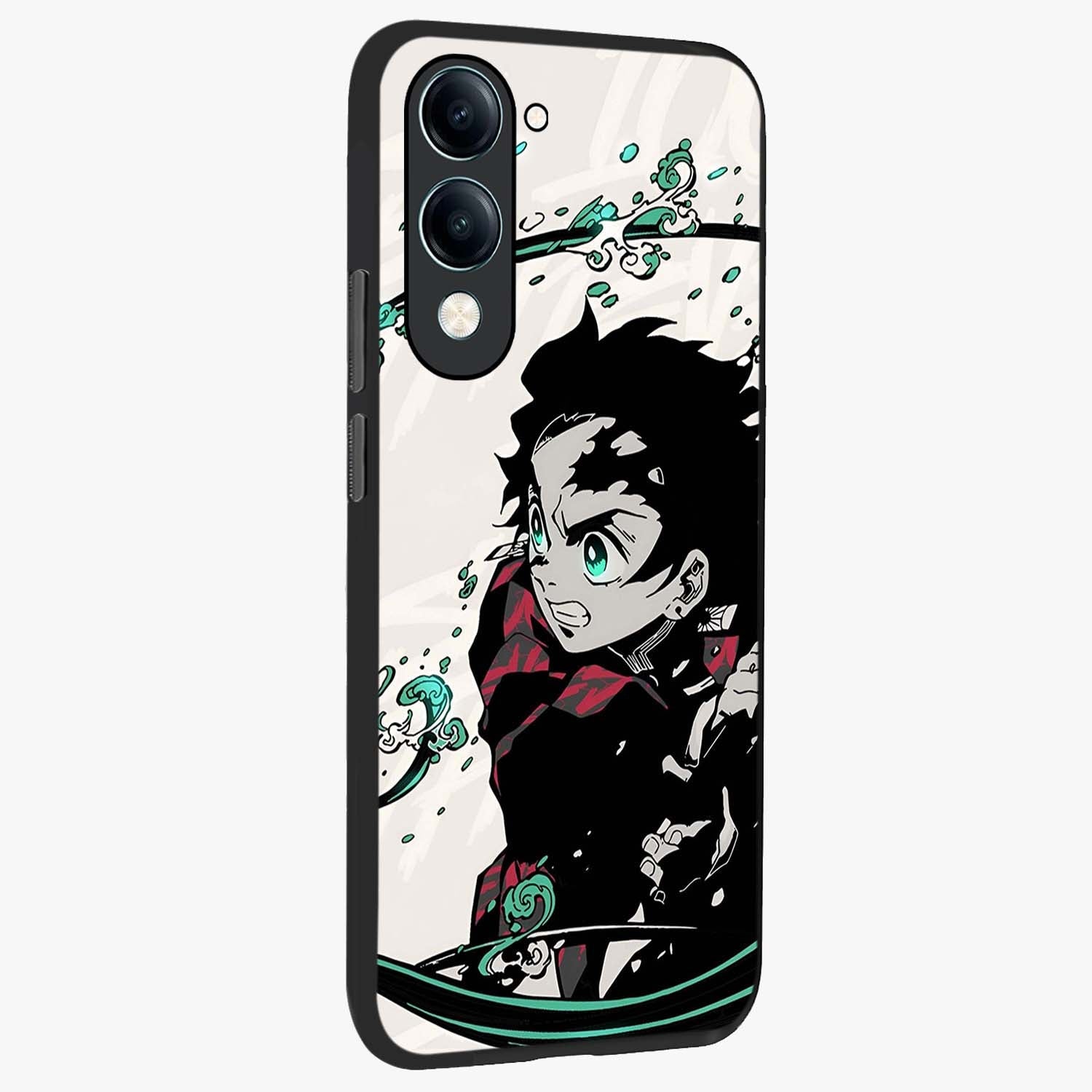Demon Slayer Glass Case upright view showcasing powerful anime artwork with intense warrior theme.