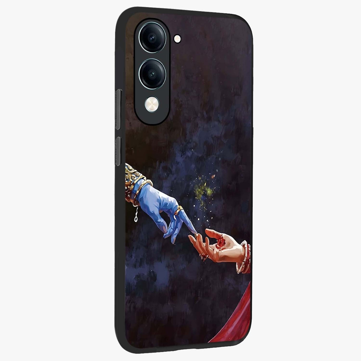 Divine Touch Eternal Glass Case upright view showcasing peaceful spiritual artwork with eternal divine theme.