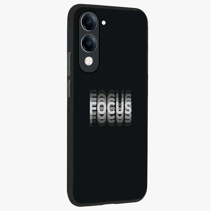 Focus Mode On Glass Case upright view showcasing strong typography statement with sleek motivational theme.
