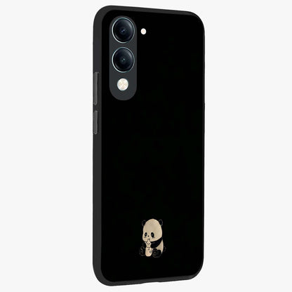 Midnight Panda Love Glass Case upright view showcasing charming panda artwork with playful romantic theme.