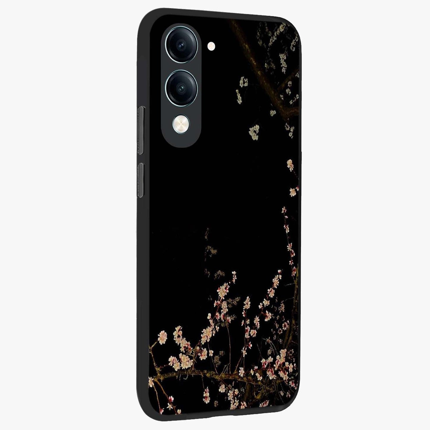 Petal Moon Light With Custom Name Glass Case upright view showcasing elegant floral moon artwork with personalized aesthetic.
