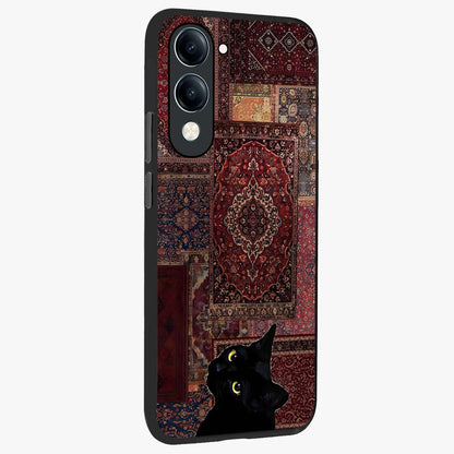 Regal Magic Cat Apple Glass Case upright view showcasing charming cat artwork with playful magical theme.