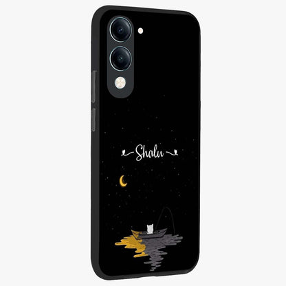 Silent Night Row Glass Case upright view showcasing tranquil night artwork with serene landscape theme.