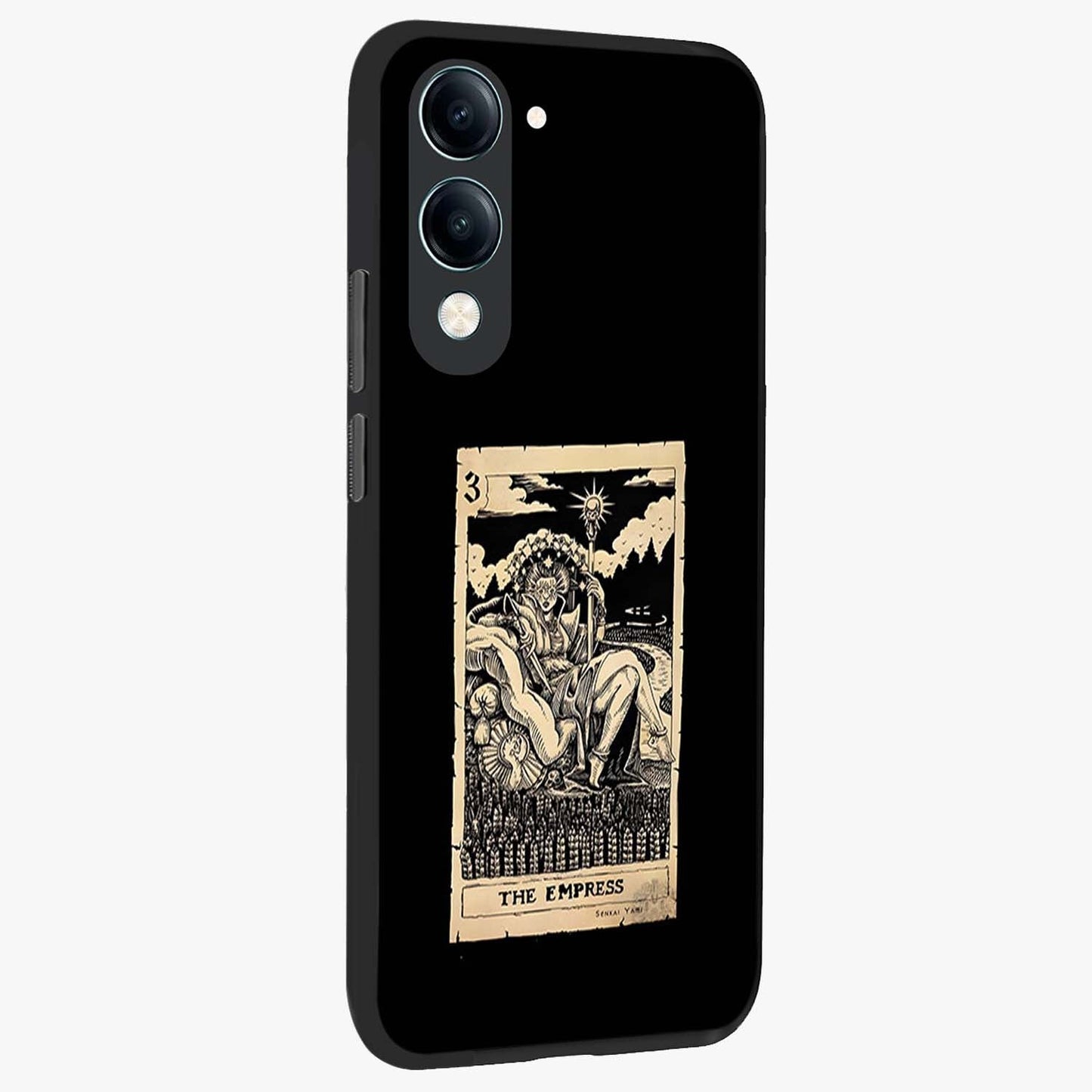 The Empress Glass Case upright view showcasing powerful empress themed artwork with luxurious artistic theme.
