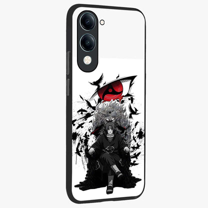 Uchiha Shadow Throne Glass Case upright view showcasing magical underwater galaxy artwork with vibrant cosmic theme.