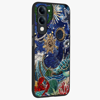 Universe Underwater Spark Glass Case upright view showcasing magical underwater galaxy artwork with vibrant cosmic theme.