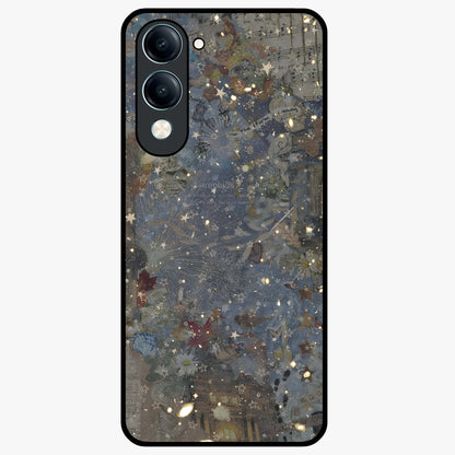 Aesthetic Astrolophia Glass Case showing flat back view with dreamy aesthetic design and glossy glass finish.