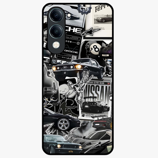 Aesthetic Dark Love Glass Case showing flat back view with dark romantic artwork and glossy glass finish.