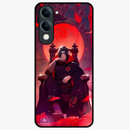 Blood Moon Sovereign Glass Case showing flat back view with mystical blood moon artwork and glossy glass finish.