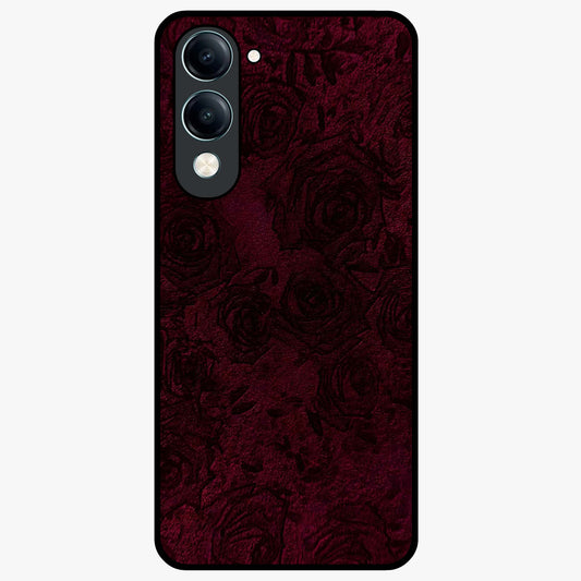 Crimson Fade Flow Glass Case showing flat back view with flowing crimson gradient artwork and glossy glass finish.
