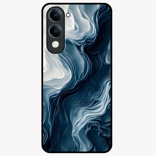 Ethereal Paper Marble Glass Case showing flat back view with soft marble paper texture artwork and glossy glass finish.