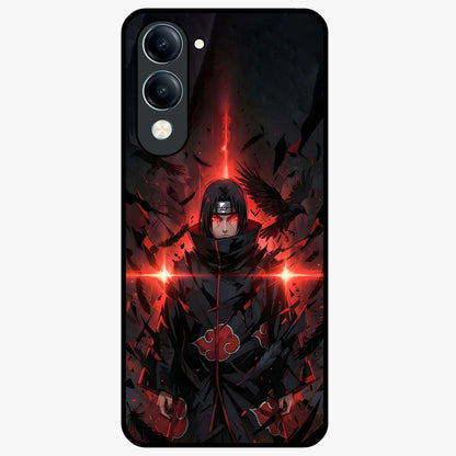 Focused Blade Discipline Glass Case showing flat back view with warrior sword themed artwork and glossy glass finish.