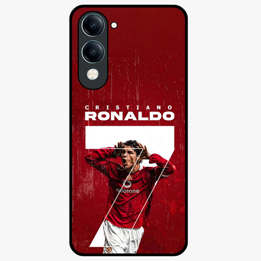Goal Celebration Legacy Glass Case showing flat back view with football celebration inspired artwork and glossy glass finish.